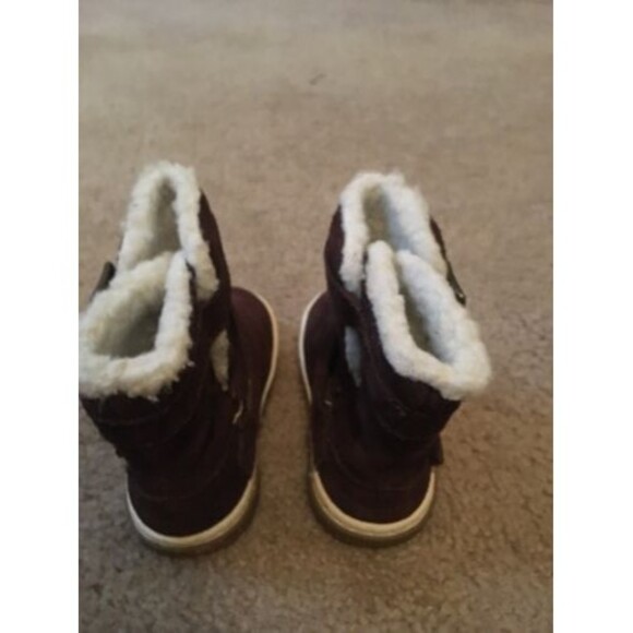 Stride Rite Toddler Boys Child Faux Fur Lined Brown Boots Size 5 Winter - Picture 5 of 10